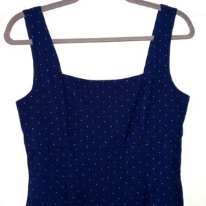 BCBGeneration Blue Polkadot Sleeveless Jumpsuit Size:M